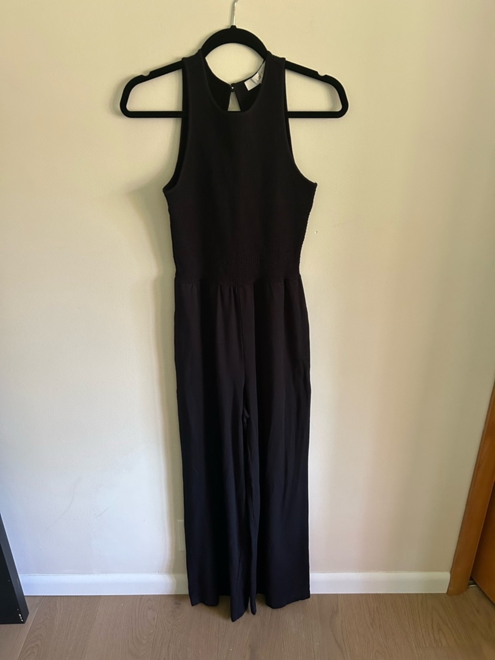 LOFT Black Smocked jumpsuit - new with tags.